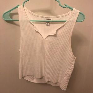 TOPSHOP white ribbed crop top